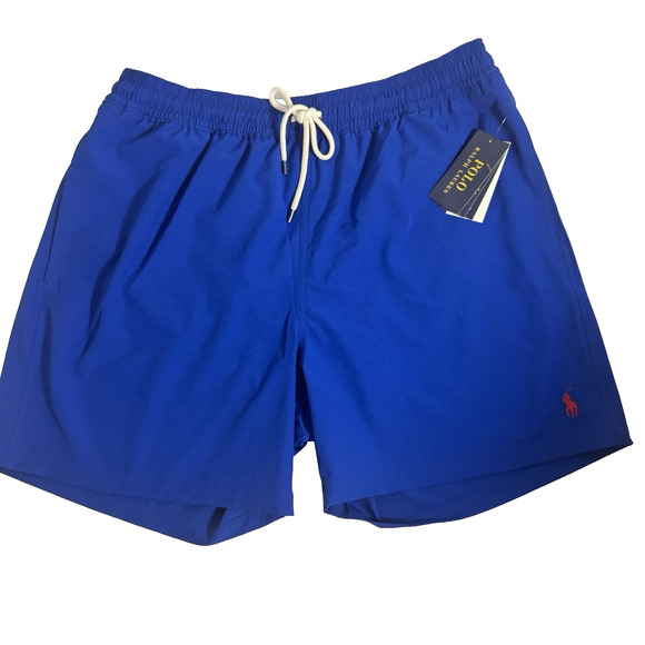 Polo Ralph Lauren Men's XL Blue Solid Polo Swim Trunks - Picture 1 of 8